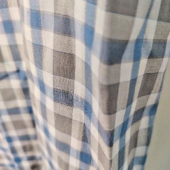 Forsyth of Canada Non Iron Shirt Men M Blue Plaid Long Sleeve Work Travel Casual - Picture 2 of 5